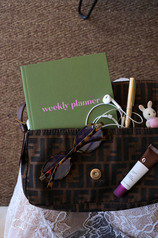 Weekly Planner Green Pink