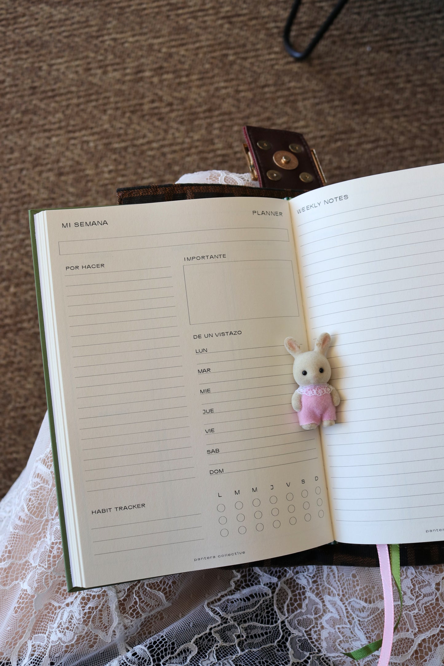 Weekly Planner Green Pink