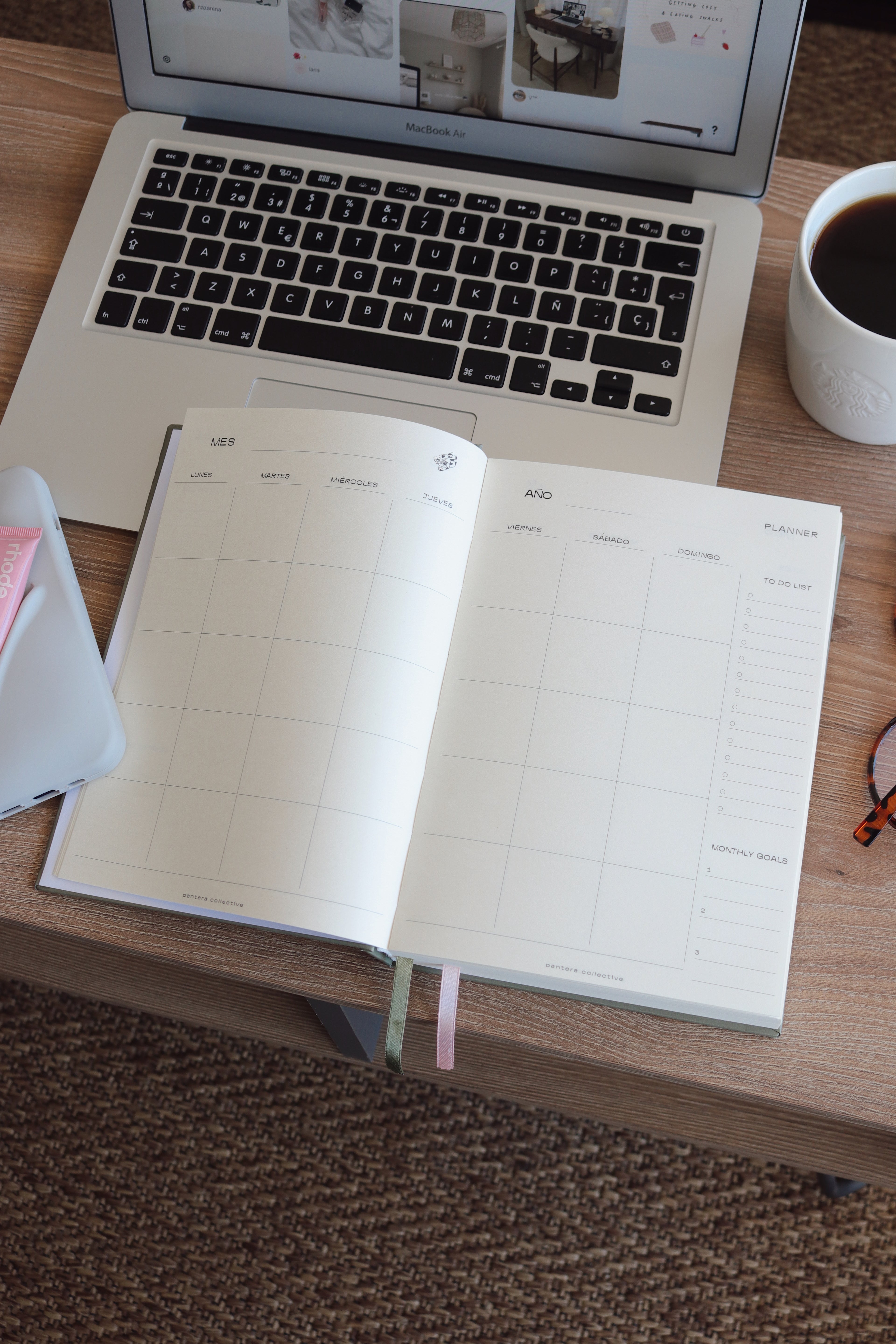 Daily Planner Green Pink