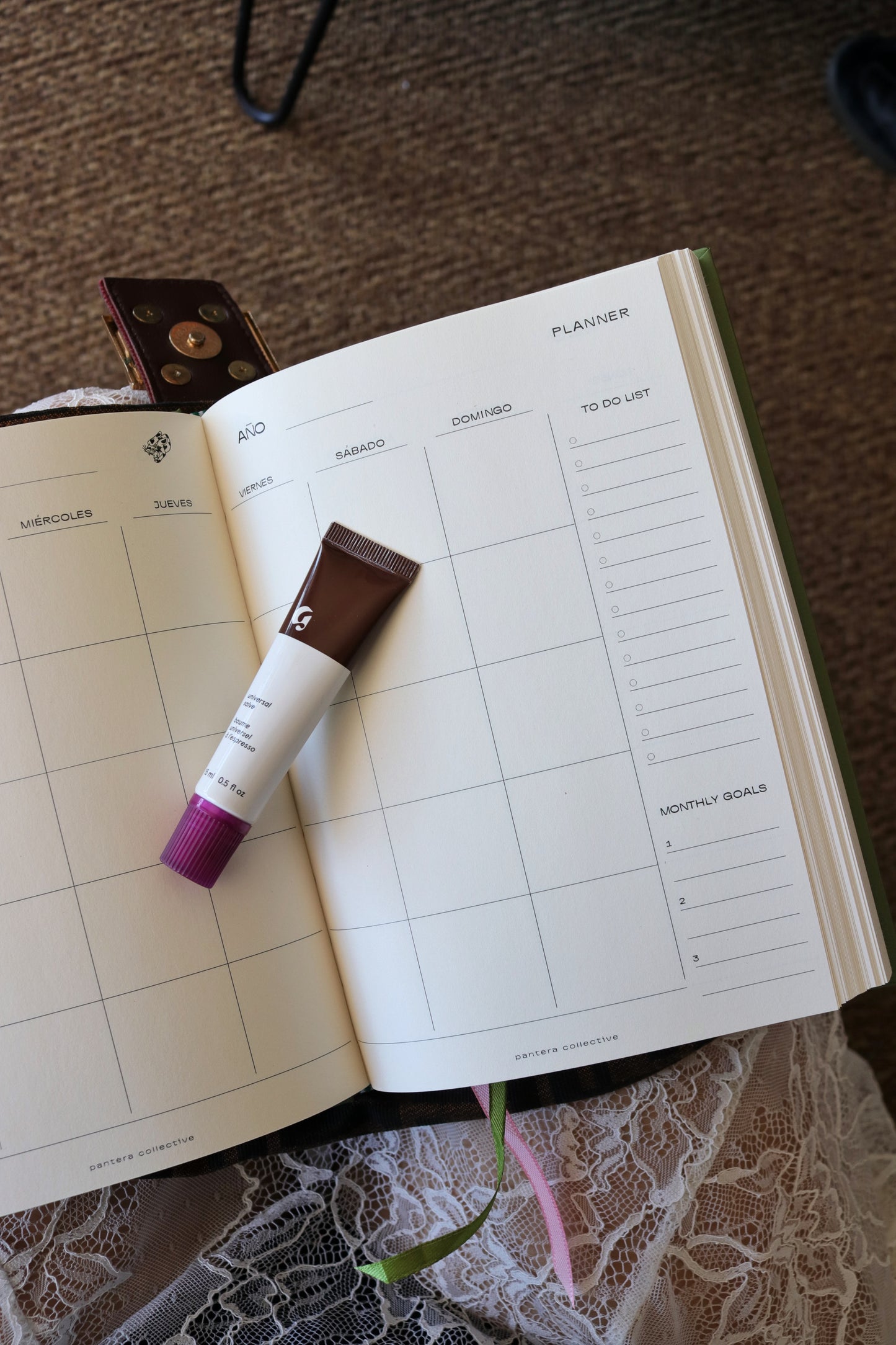 Weekly Planner Green Pink