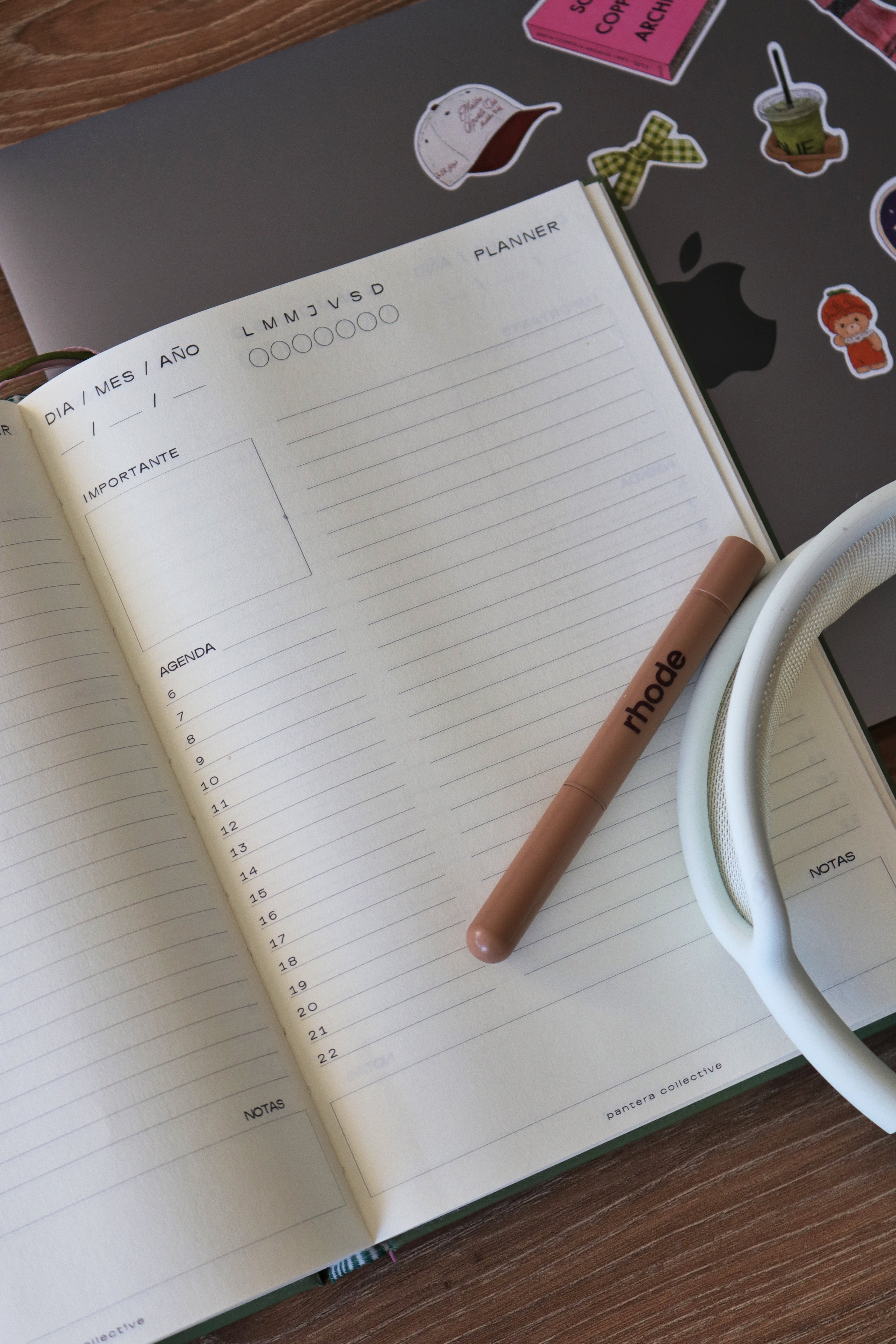 Daily Planner Green Pink